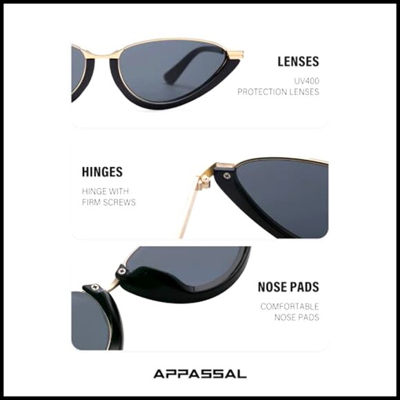 Retro Cat Eye Sunglasses UV400 Protection Lightweight Frame
